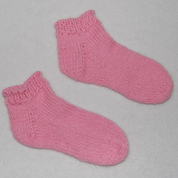 NEW Handmade Girls Pink Ankle Socks - Picture 6 of 7